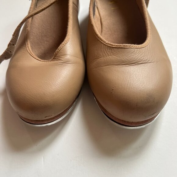 Bloch Ladies Tap- On Tan Leather MaryJane Tap soes size 71/2 - Picture 2 of 12
